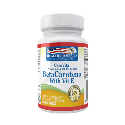 Betacaroteno Con Vitamina E X 10000 IU x 100 Perlas-Healthy America-Dopavita Salud y Nutrición