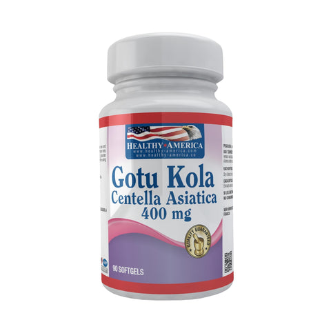 Gotu Kola Centella Asiatica 400 mg x 90 Perlas-Healthy America-Dopavita Salud y Nutrición