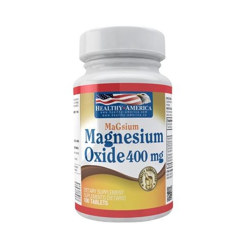 Magnesio Oxide 400 Mg x 100 Tabletas-Healthy America-Dopavita Salud y Nutrición