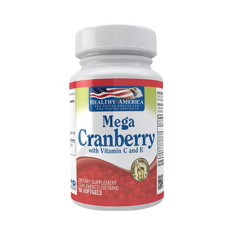 Mega Cranberry con Vitamina C y E x 60 Perlas-Healthy America-Dopavita Salud y Nutrición