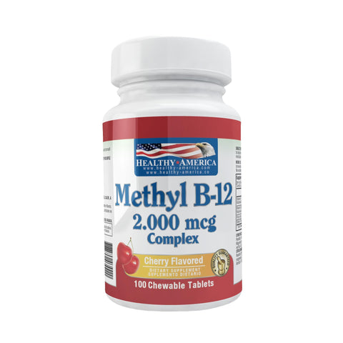 Methyl B-12 2000 mcg x 100 Tabletas Masticables-Healthy America-Dopavita Salud y Nutrición