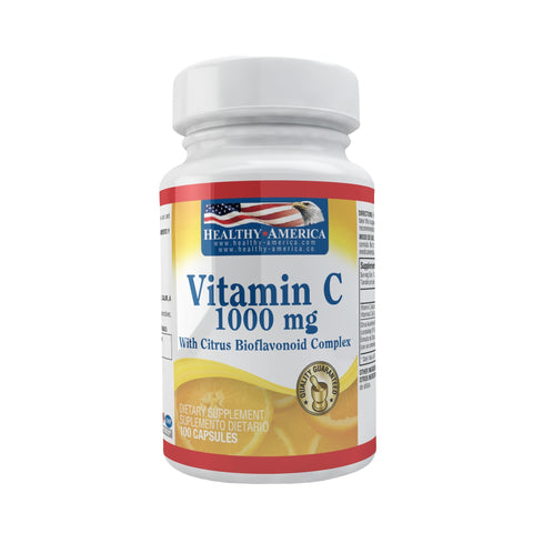 Vitamina C 1000 mg + Bioflabones x 100 Cápsulas-Healthy America-Dopavita Salud y Nutrición